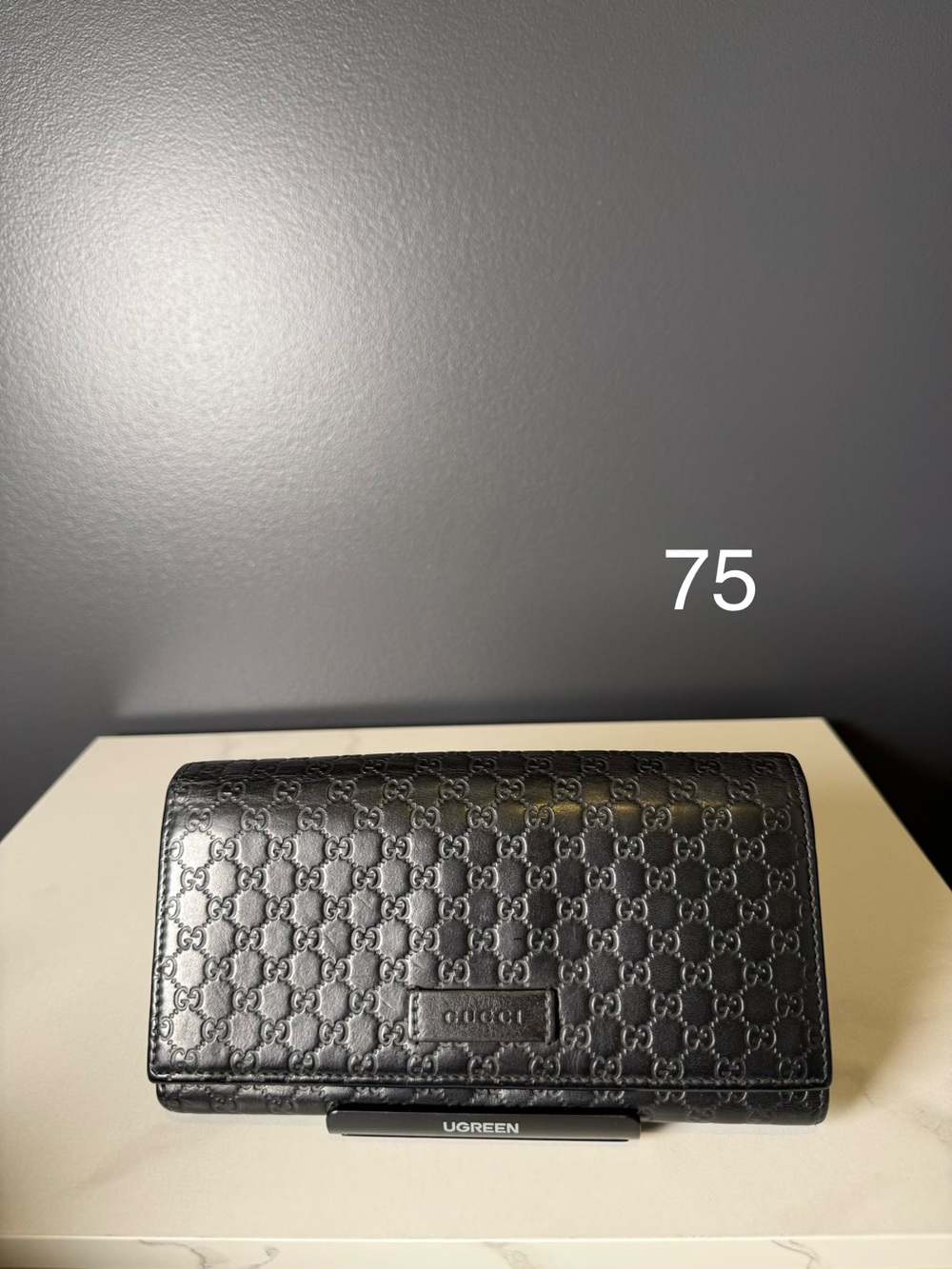 Gucci Black Embossed GG Continental Wallet